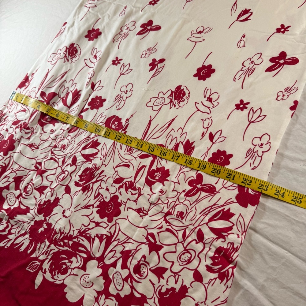 Serengeti White & Red Floral XL Maxi Dress Short Sleeve Women’s A-Line Pullover - Picture 11 of 15